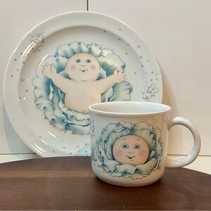 ✨ Vintage 1984 Cabbage Patch Kids Royal Worcester Plate & Mug Set ✨